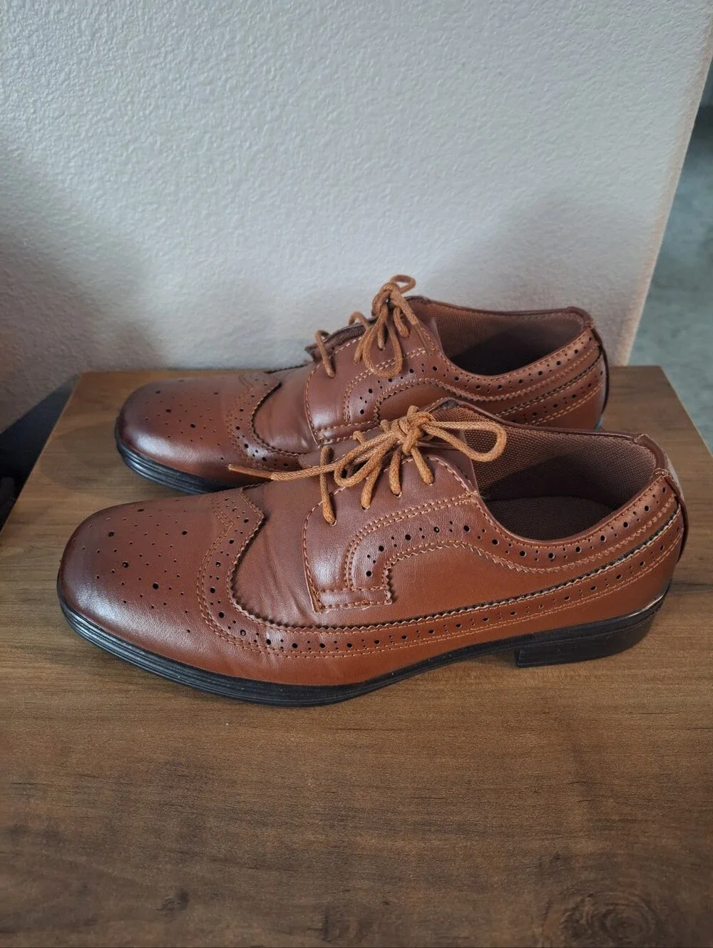Boys Brown Wingtip Dress Shoes